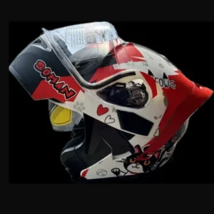 CASCO MARCA SOMAM SM-955 CON DISEÑO MEOW